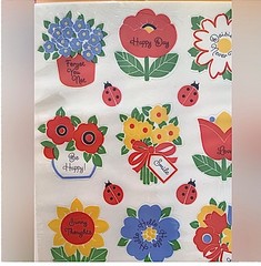 Vintage Ambassador Floral Hallmark Stickers Flower Ladybug Happy 4 Sheets Sealed