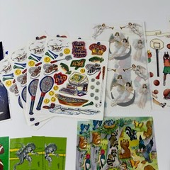 Vintage Stickers Lot Loose Sheets Sports Star Wars Scrapbook Crafts