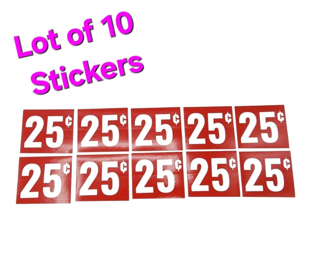25 Cents Arcade Game Vending Machine Entertainment Amusement Price Decal Sticker