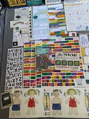 Back To School Scrapbooking Supplies Kit: Stickers Labels & Papers