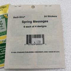 Vintage Redi-Stix STICKERS* Spring Messages/Easter B Standard Publishing