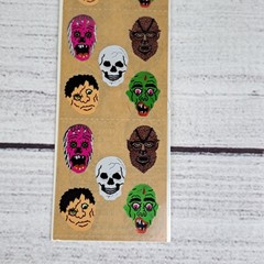 Sandylion Sticker Sheet Halloween Monsters Skeleton Zombie VTG Vintage NEW