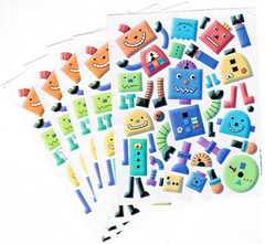 5 Sheets Fun Build a ROBOT Pieces Scrapbook Stickers!