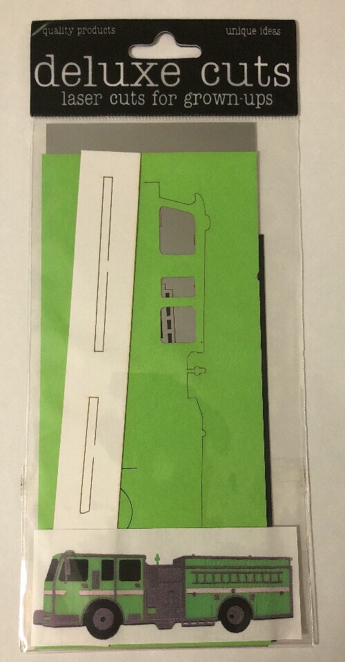 LIME GREEN FIRE ENGINE Laser Die-Cut Kit (1 Truck)Deluxe Cuts•Emergency Vehicle•