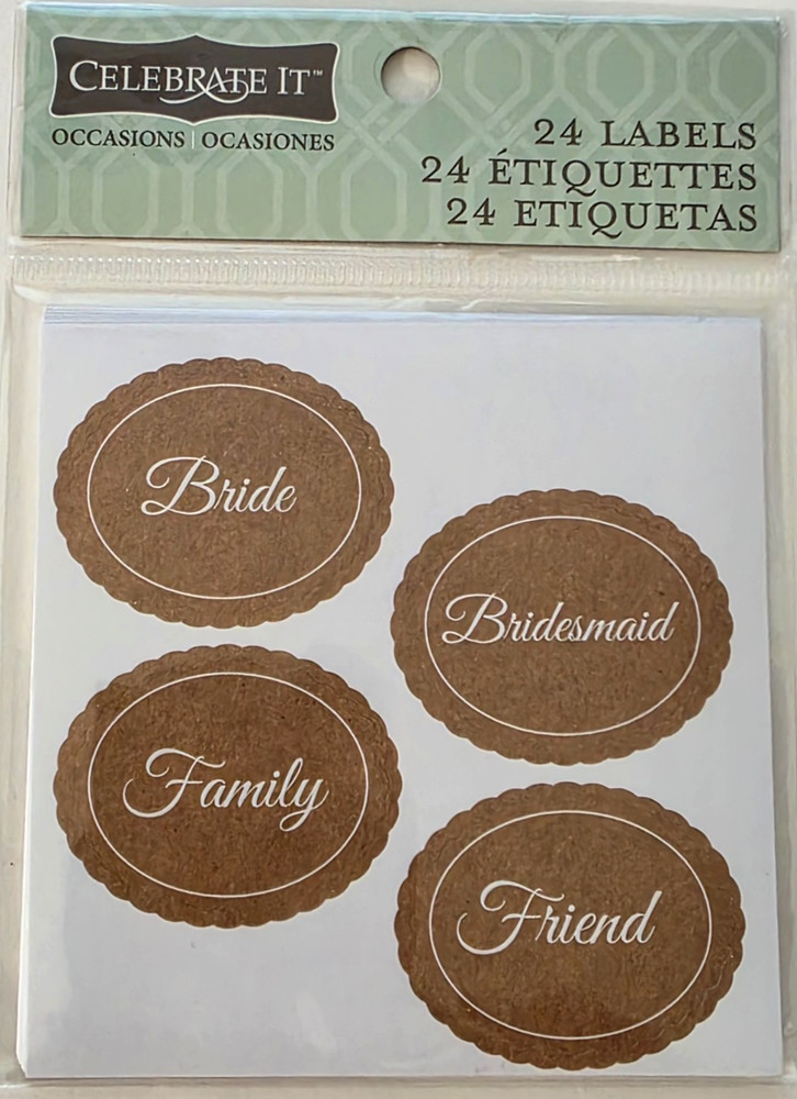 CELEBRATE IT OCCASIONS Labels, BRIDAL PARTY – 24ct.