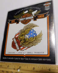 Temporary Tattoo USA Made Harley Davidson Eagle Full Color HIghgate Licensed #A