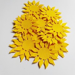 X 100 Sunflower Die Cuts | Sunflower Card Toppers | Sunflower Card Front Cuts