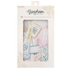 American Crafts GINGHAM GARDEN (200pc) PAPERIE EPHEMERA PACK scrapbooking