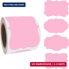 2 x3 Pink Label Stickers, Self-Adhesive Gift Tag Stickers, Write on Blank Labels