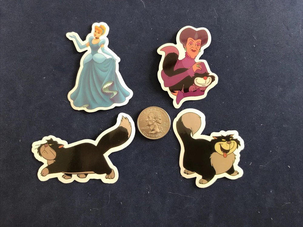 Disney Stickers – Disney Cinderella Lot of 4 Stickers.