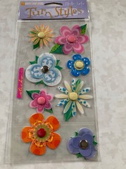 STICKO TURN STYLES 3D ACRYLIC FLOWERS MULTI-COLOR-SHAPES FLOWERS