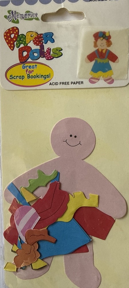 GIRL PAPER DOLL Die-Cut Set(13pc)Memories•Dress-Up •Cloth Lady•Hat•Card Making•