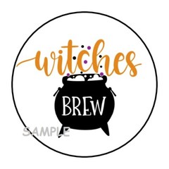 30 WITCHES BREW HALLOWEEN ENVELOPE SEALS LABELS STICKERS 1.5″ ROUND PARTY FAVORS