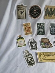 Lot Of Halloween Potion Bottle Label Stickers Journal Collage Apothacary Book