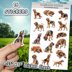 Bloodhound Dog Stickers for Journals, Scrapbooks, Planners, Glossy, Matte