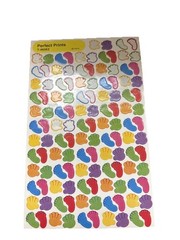 Vtg Trend Stickers Perfect Prints Footprints Handprints Colorful Rainbow
