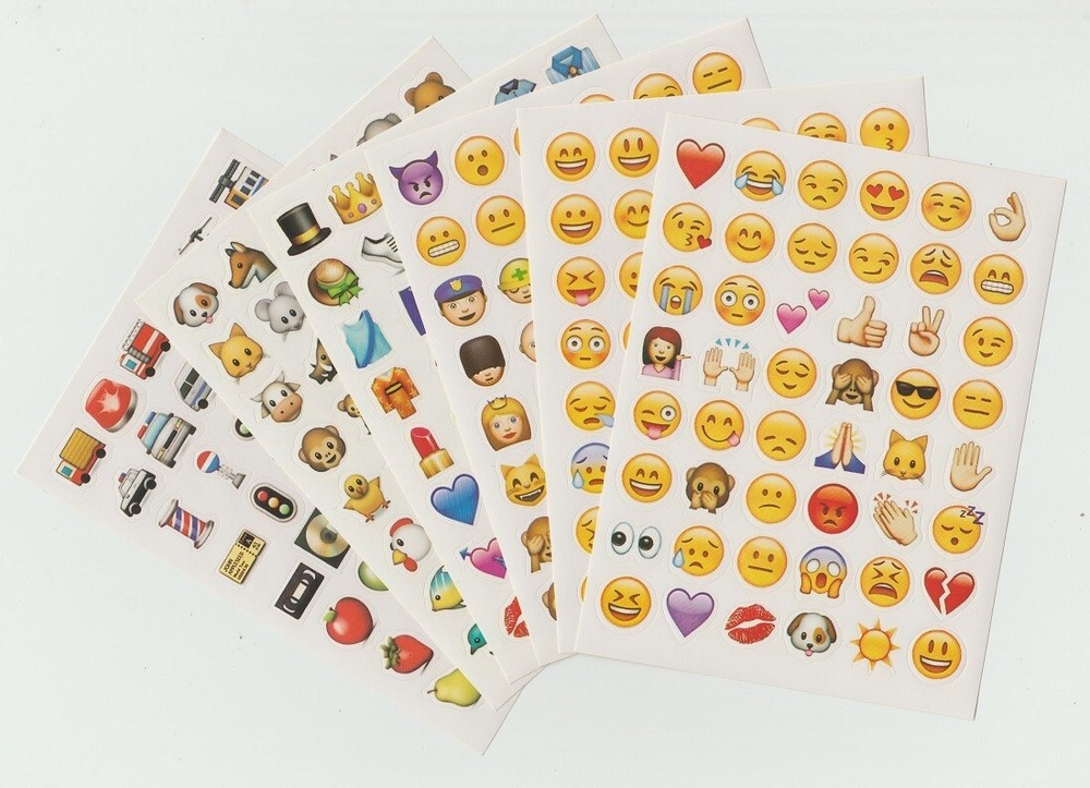 Over 288 High Quality Stickers EMOJIs Plus 6 Sheets