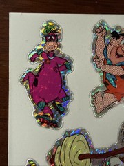 Vintage 1994 PVI HBPI Flintstones Prism Holographic Sticker Sheet Unused RARE!