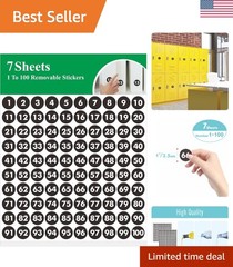 700 PCS Self-Adhesive Black Vinyl Number Labels 1-100 for Smart Organizing