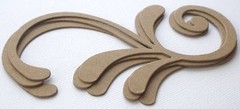4 FANCY FLOURISH – Swirl / Accent – Bare Chipboard Die Cuts – Embellishment