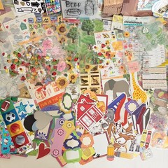HUGE Lot Vintage Modern Scrapbook Junk Journaling Stickers Stickopotamus