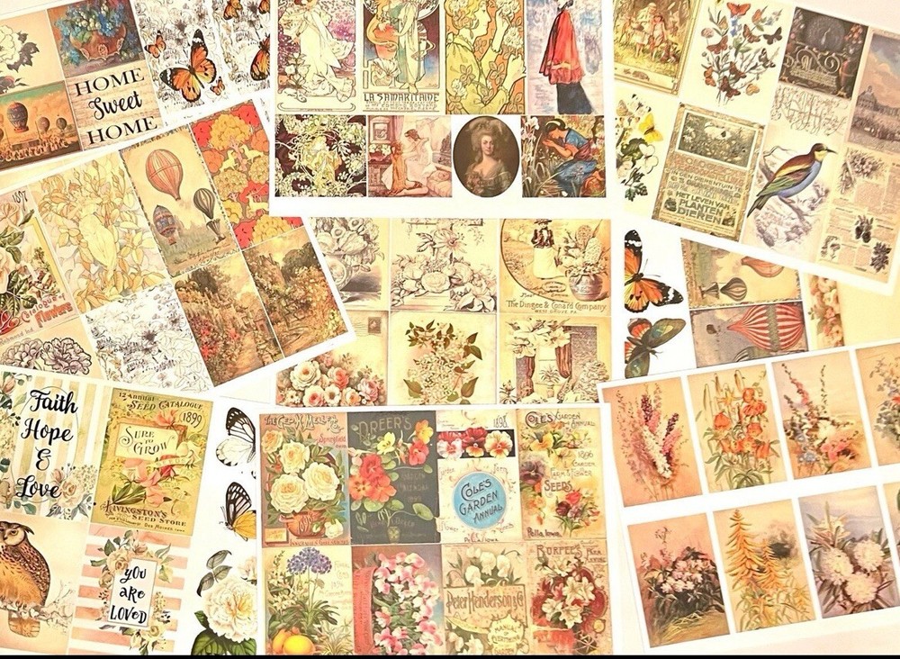 Mega Bundle 100+ Vintage Prints for Journals, Scrapbooking or Paper Crafts #VC55