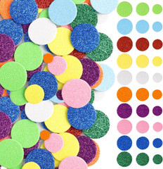 480 PCS round Foam Stickers, Glitter Foam Shape Stickers for Crafts