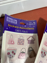 Vintage Heartline Hallmark 5 sealed packs 1990S fashion handbag purse stickers