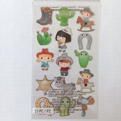 EK Success Sticko Cowboy Cuties Stickers – 15 PC