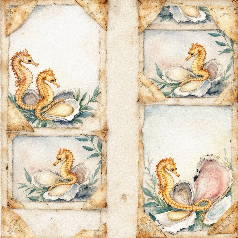 Sea Horse Decoupage Rice Paper For Ornament-Wood Art A4 1 Sheet