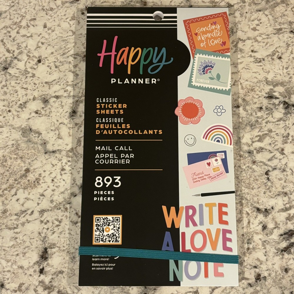 NEW Happy Planner Sticker Book – Mail Call 893 Pieces ✉️📫📝✒️💐