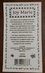 Vintage Joy Marie LADYBUG stickers, Ladybugs, flowers & butterflies, 1 sm sheet