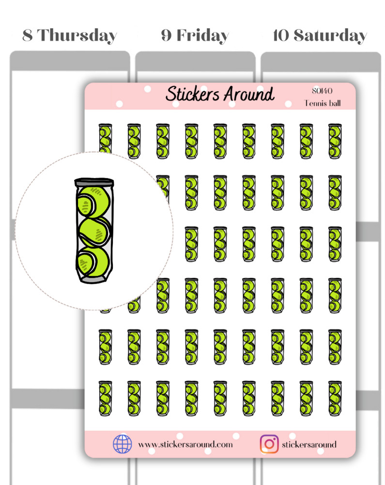 Tennis ball Icon Planner Sticker, Sports Sticker for Calendar & Bullet Journal