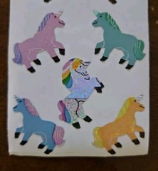 Vintage Sandylion prismatic Unicorn stickers, NO Logo on back