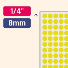 6000 Yellow Round Dot Stickers 1/4″ Self-Adhesive Labels