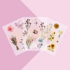 Transparent Flower and Butterfly Stickers for Scrapbooking, Journaling – Vint…