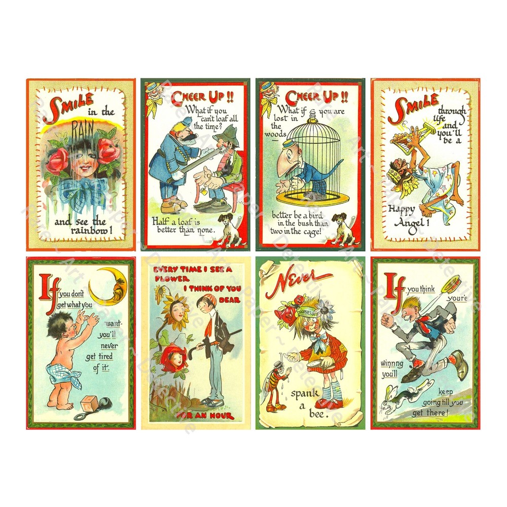 Inspirational & Comedy Postcard Tags, 2.5″ x 4″ , CUT & PEEL STICKERS