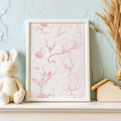 3 Sheets White Pink Floral Rub on Transfers for Crafts and Furniture