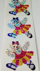 JILLSON & ROBERTS HAMBLY PRISMATIC GLITTER STICKERS BALLET TEDDY BEAR BALLERINA