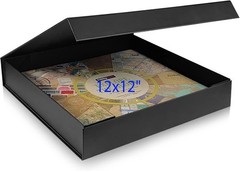 Odor-Free 12×12 Scrapbook Storage Box – Elegant Black, Shallow Design, 1 Pack