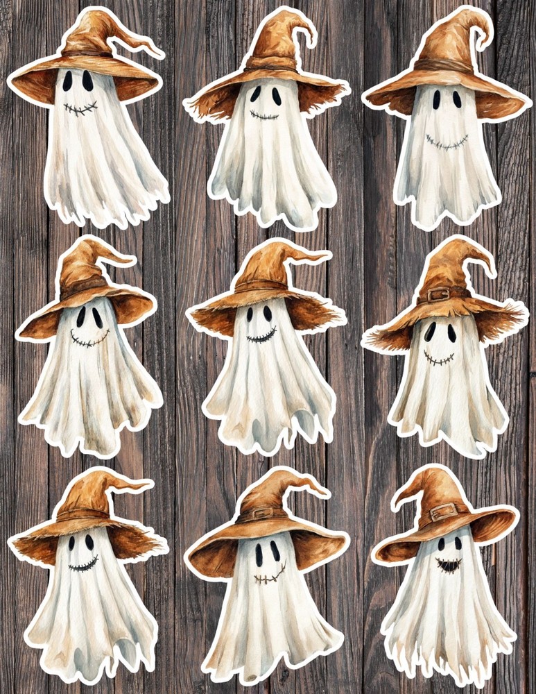 Witch Halloween Ghost Die Cut Vinyl Stickers Scrapbooking Laptop Waterbottle