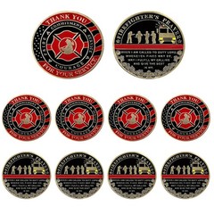 PCS Firefighter Challenge Coin Set Thin Red Line Firefighters Prayer