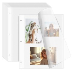 VOKOY 15 Sheets Self Adhesive Photo Album Refill Pages for 3 Ring Binder 9×11