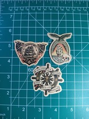 3 Retro Sailor Tattoo 2″ Stickers Navigation Ship Women Anchor Motorcycle Biker