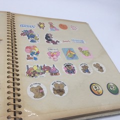 Vtg 80s Stickers Album Binder Smurfs Scratch Sniff Puffy Unicorns ET Cabbage Ptc