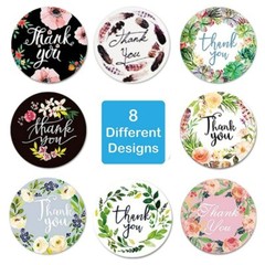 2000x 4 Rolls 1″ Floral Thank You Stickers Round Labels for Small Business Gift