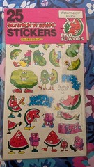 Vintage Stickers Scratch N Sniff Spindex Pickle And Watermelon New Pack READ