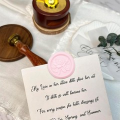 25Pcs Pink Embossed Rose Wax Seal stickers Self Adhesive Envelope Seal Stickers