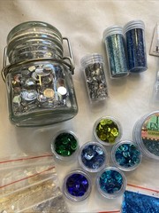 Lot of Various Brands GLITTER-CONFETTI-GEMS-SEQUIN-GLITTER-BRADS some vintage
