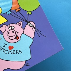 Vintage 80s TREND Sticker Book Saver Album 1983 I Love Stickers Pig & Balloons
